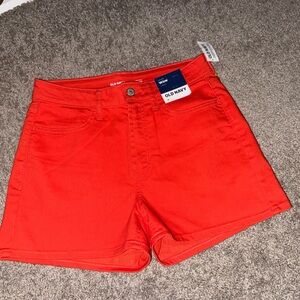 Old Navy Women's Vibrant ORANGE Jean Shorts “wow” 3 inch inseam NWT